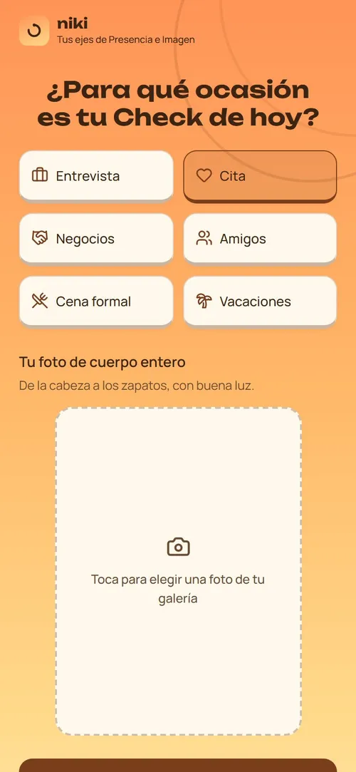 Eliges tu ocasión y subes tu foto